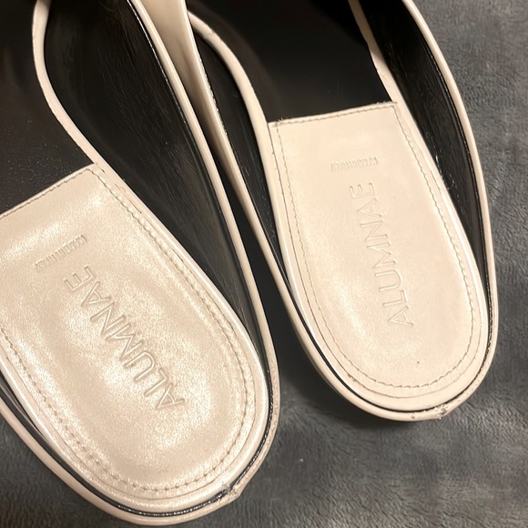 Alumnae White Ivory Pointy Toe Low Heel Mules Shoes - Picture 7 of 8